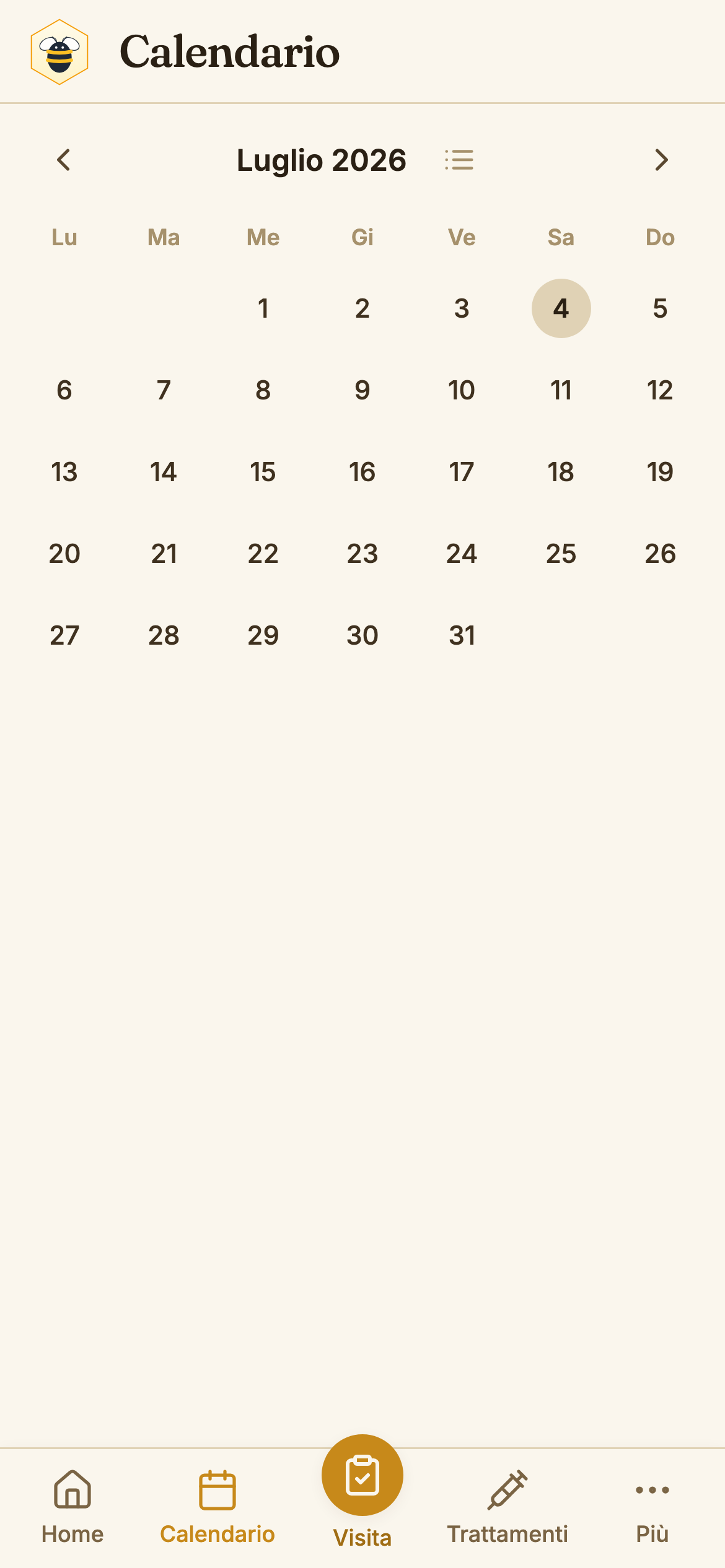 Calendario attività